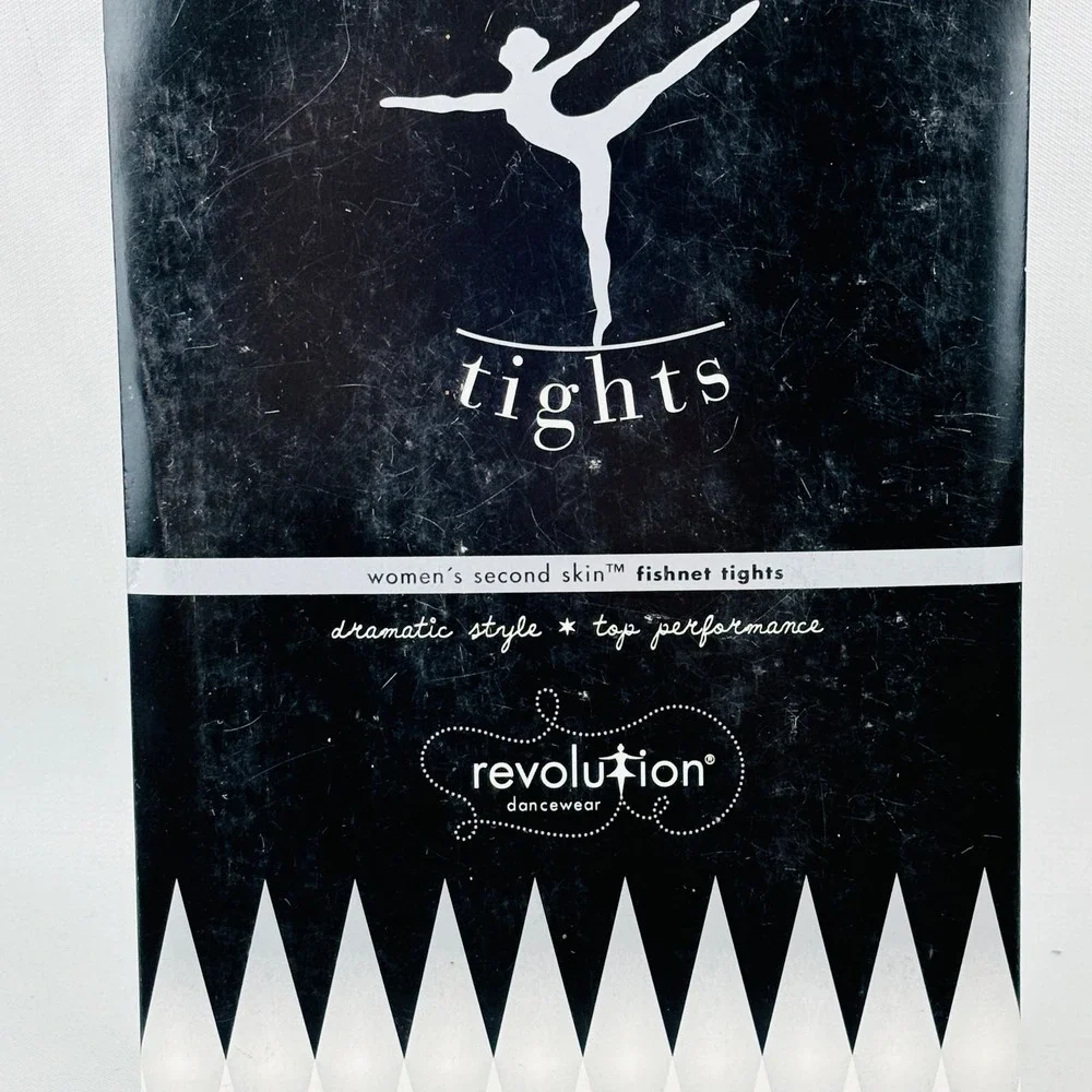 Revolution DanceWear Women's L/XL Fishnet Tights Black Second‎ Skin Style 1081